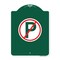 Signmission Designer Series Sign-No Parking, Green & White Aluminum Architectural Sign, 18" x 24", GW-1824-23655 A-DES-GW-1824-23655 - alternate 1